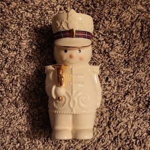 SALE--Lenox Charming Cream and Gold Ceramic Soldier Figurine Vase